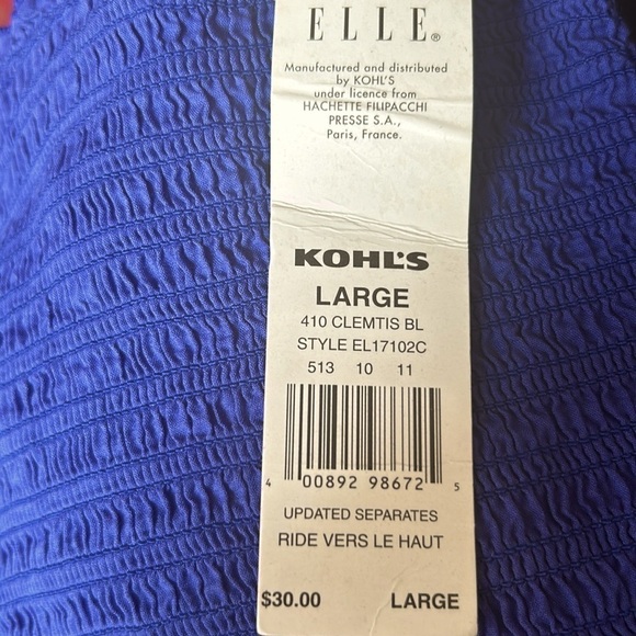 Kohl’s Elle Smocked Babydoll Tiered Closed Button Down Spaghetti Strap Sz Large - Picture 8 of 8